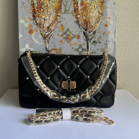 BADGLEY MISCHKA Diamond Quilted & Studs On Cover Crossbody - Picture 13 of 14